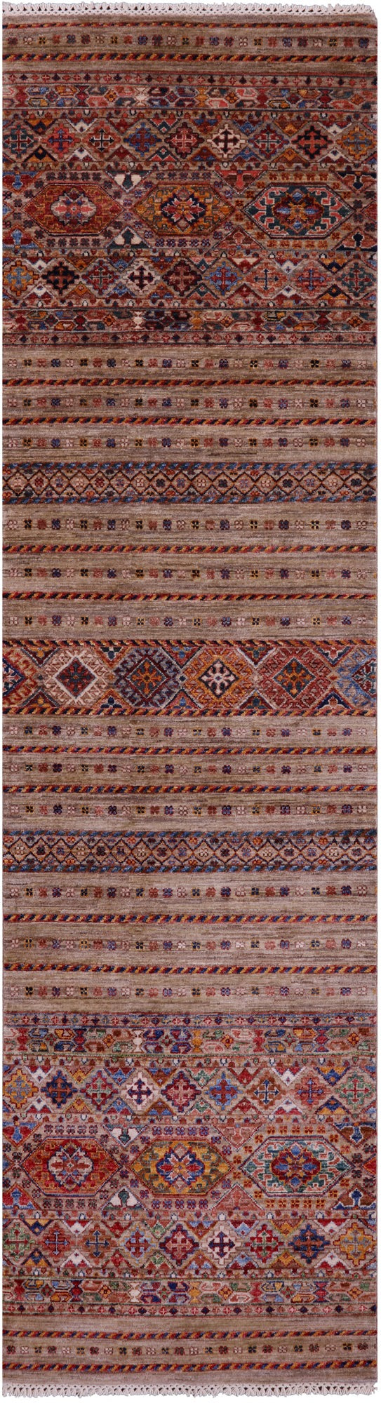 Khorjin Persian Gabbeh Hand Knotted Wool Runner Rug - 2' 8" X 10' 0" - Golden Nile