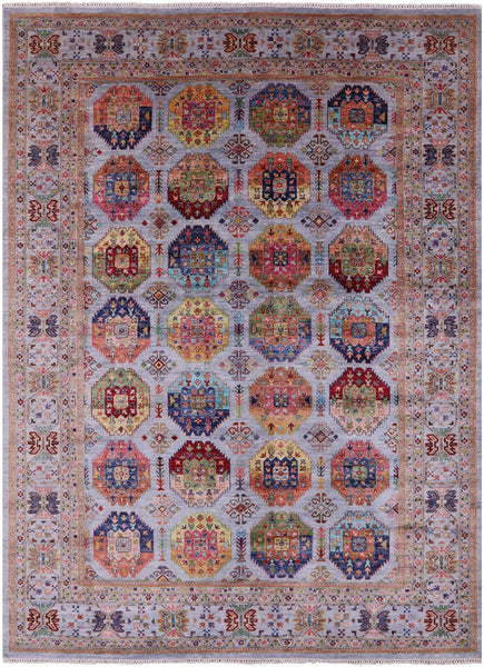 Turkmen Ersari Hand Knotted Wool Rug - 8' 10" X 11' 11" - Golden Nile