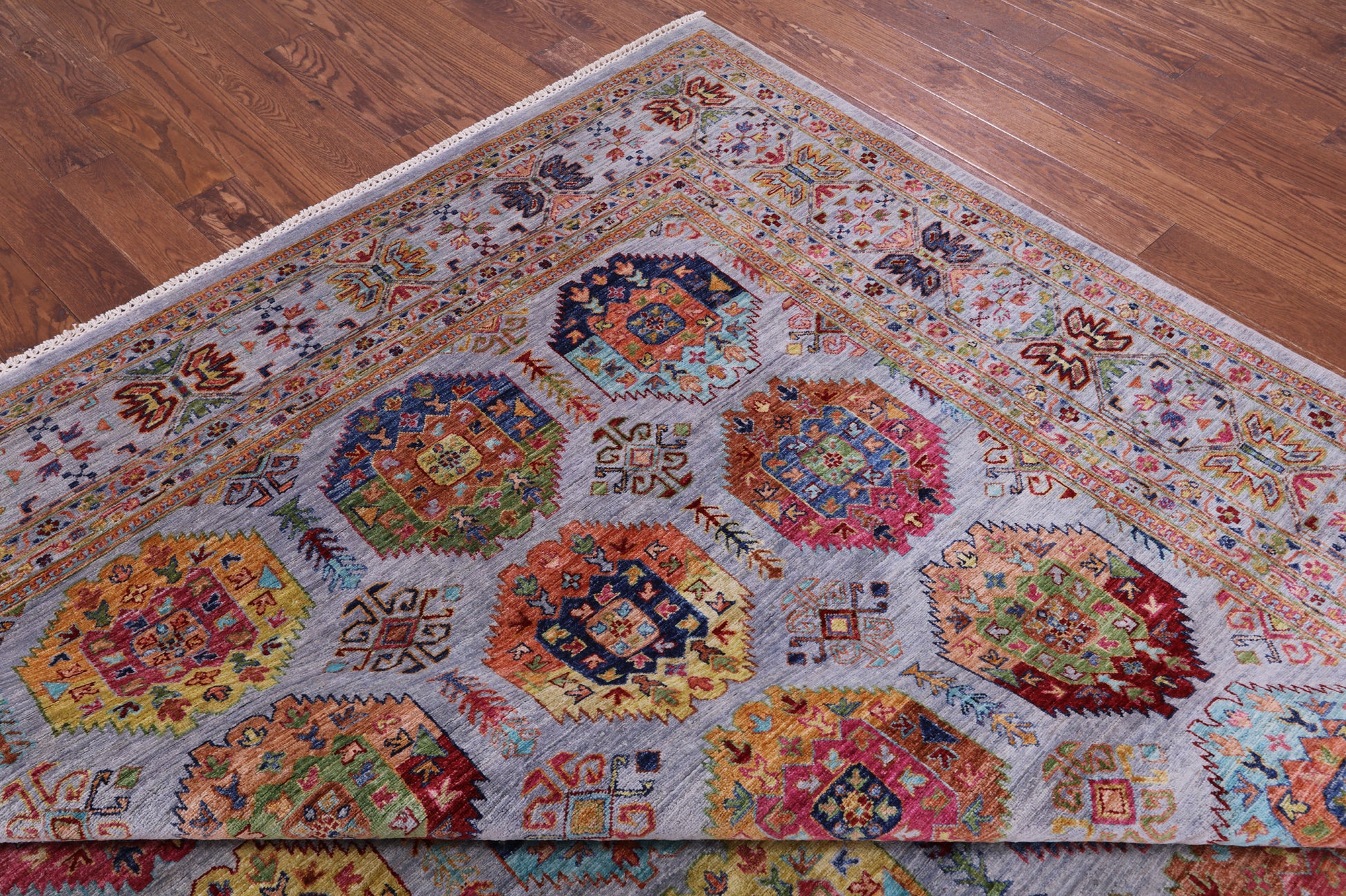 Turkmen Ersari Hand Knotted Wool Rug - 8' 10" X 11' 11" - Golden Nile