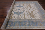 Ivory Turkish Oushak Hand Knotted Wool Area Rug - 9' 3" X 11' 11" - Golden Nile