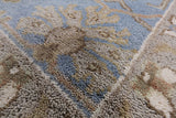 Ivory Turkish Oushak Hand Knotted Wool Area Rug - 9' 3" X 11' 11" - Golden Nile