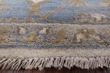 Ivory Turkish Oushak Hand Knotted Wool Area Rug - 9' 3" X 11' 11" - Golden Nile