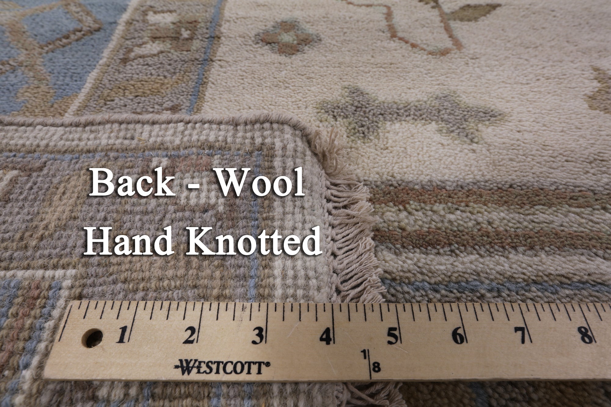 Ivory Turkish Oushak Hand Knotted Wool Area Rug - 9' 3" X 11' 11" - Golden Nile