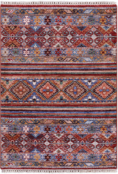 Khorjin Persian Gabbeh Hand Knotted Wool Rug - 2' 10" X 4' 0" - Golden Nile