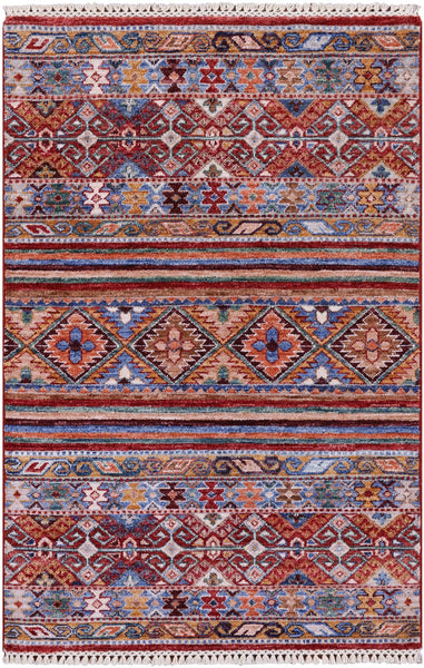Khorjin Persian Gabbeh Hand Knotted Wool Rug - 2' 8" X 4' 0" - Golden Nile