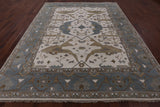 Ivory Turkish Oushak Hand Knotted Wool Rug - 9' 2" X 11' 9" - Golden Nile
