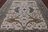 Ivory Turkish Oushak Hand Knotted Wool Rug - 9' 2" X 11' 9" - Golden Nile