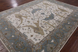 Ivory Turkish Oushak Hand Knotted Wool Rug - 9' 2" X 11' 9" - Golden Nile