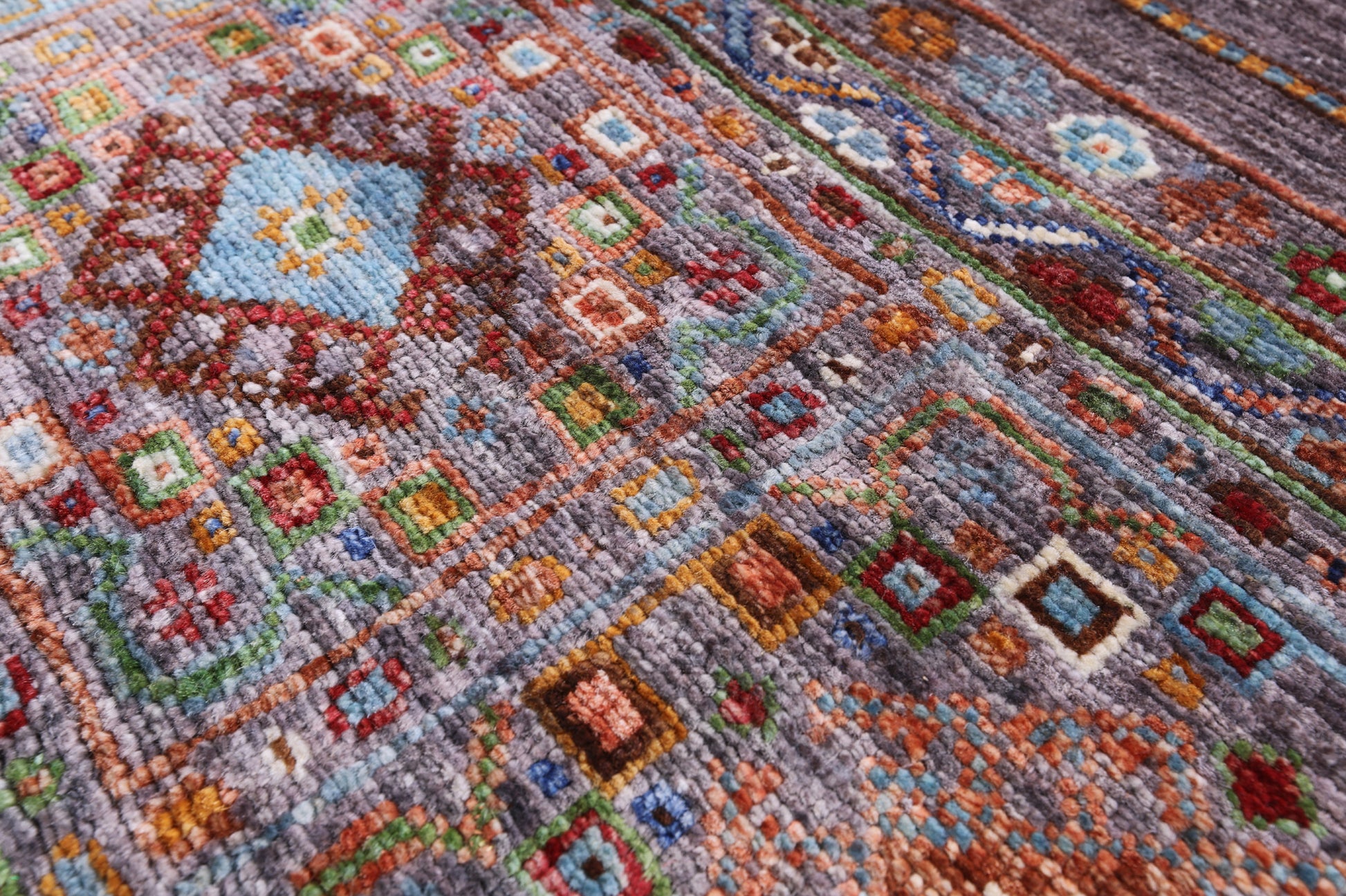 Grey Khorjin Persian Gabbeh Hand Knotted Wool Rug - 2' 8" X 4' 1" - Golden Nile