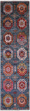 Green Turkmen Ersari Hand Knotted Wool Runner Rug - 2' 10" X 10' 7" - Golden Nile