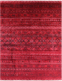Red Khorjin Persian Gabbeh Hand Knotted Wool Rug - 8' 10" X 11' 5" - Golden Nile