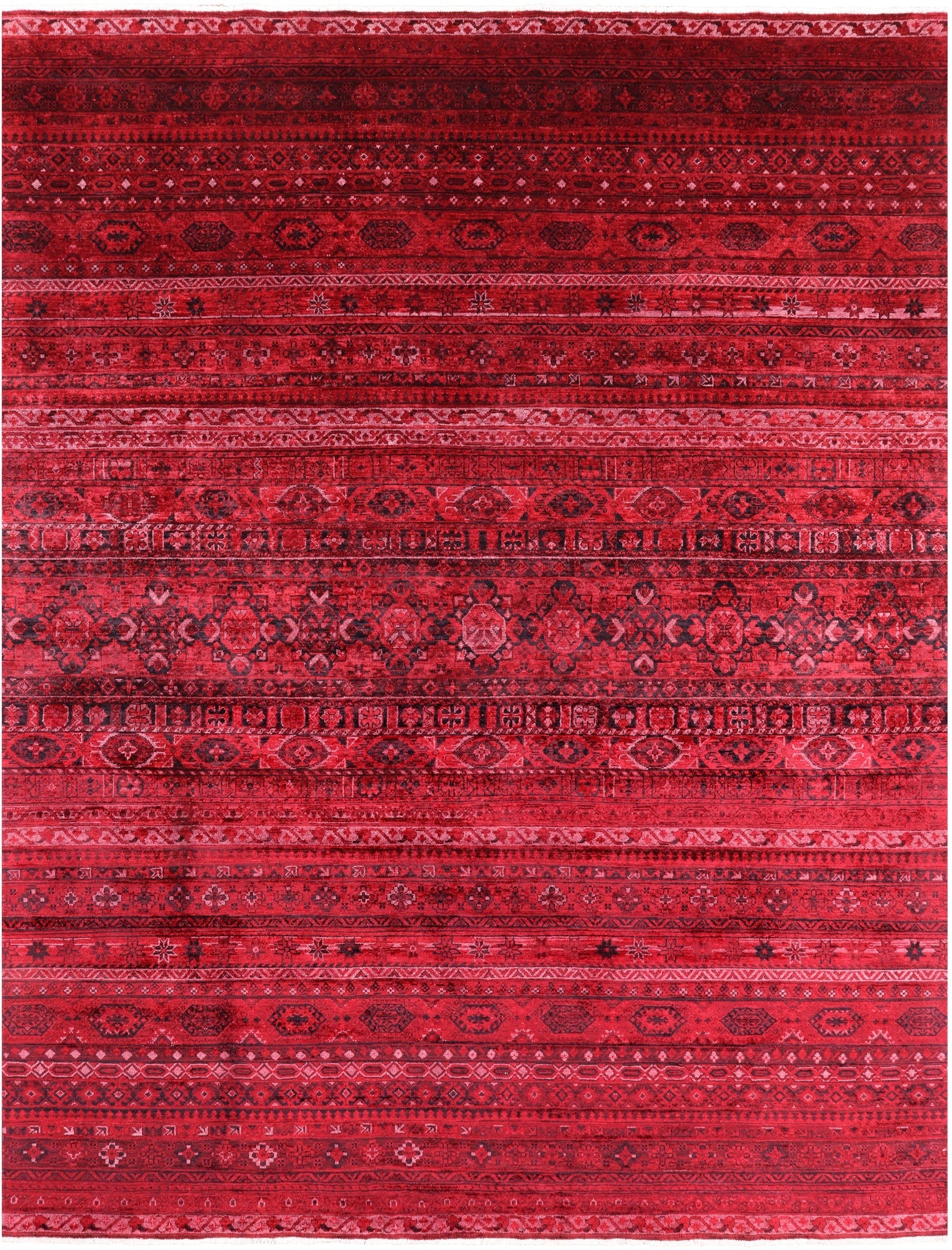 Red Khorjin Persian Gabbeh Hand Knotted Wool Rug - 8' 10" X 11' 5" - Golden Nile