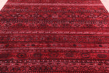 Red Khorjin Persian Gabbeh Hand Knotted Wool Rug - 8' 10" X 11' 5" - Golden Nile