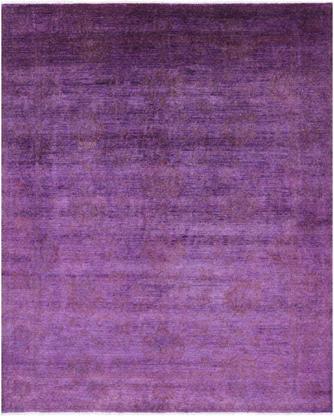 Purple Persian Tabriz Hand Knotted Wool Rug - 7' 11" X 9' 10" - Golden Nile