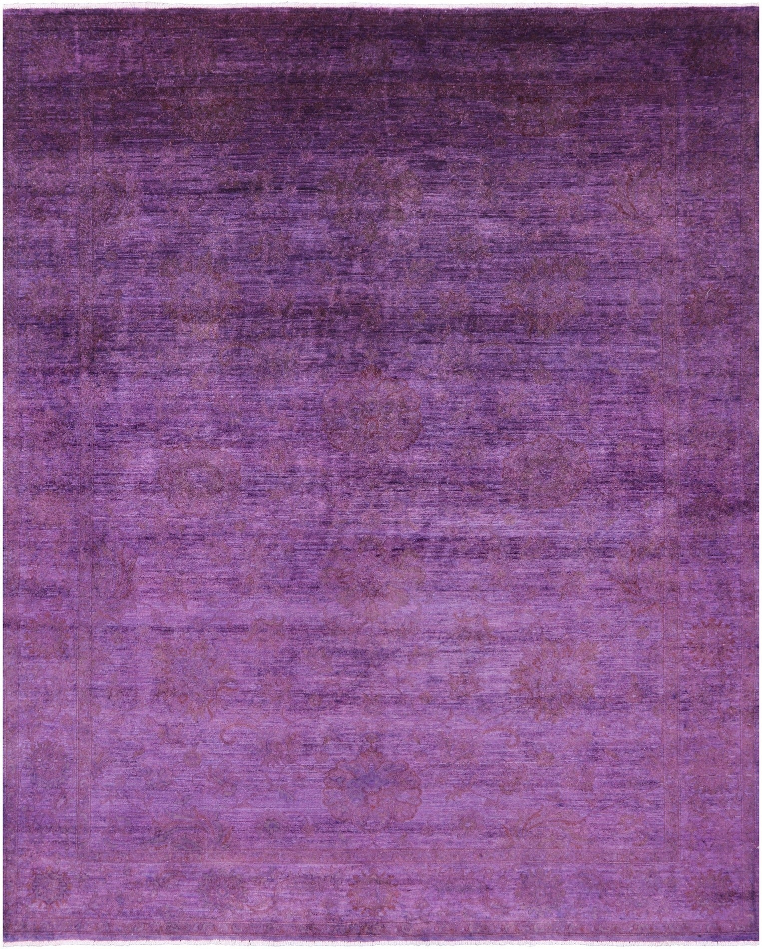 Purple Persian Tabriz Hand Knotted Wool Rug - 7' 11" X 9' 10" - Golden Nile