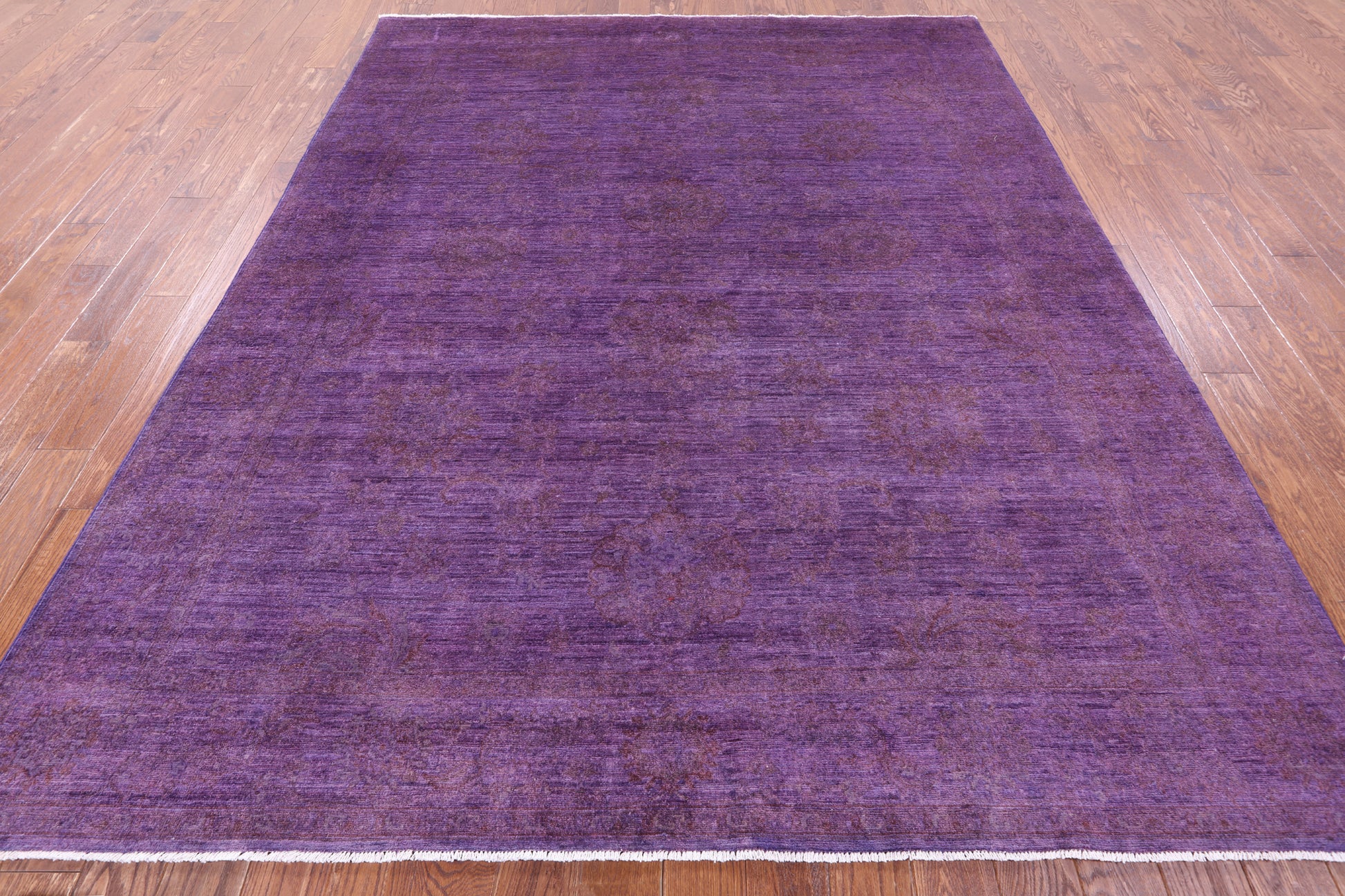 Purple Persian Tabriz Hand Knotted Wool Rug - 7' 11" X 9' 10" - Golden Nile