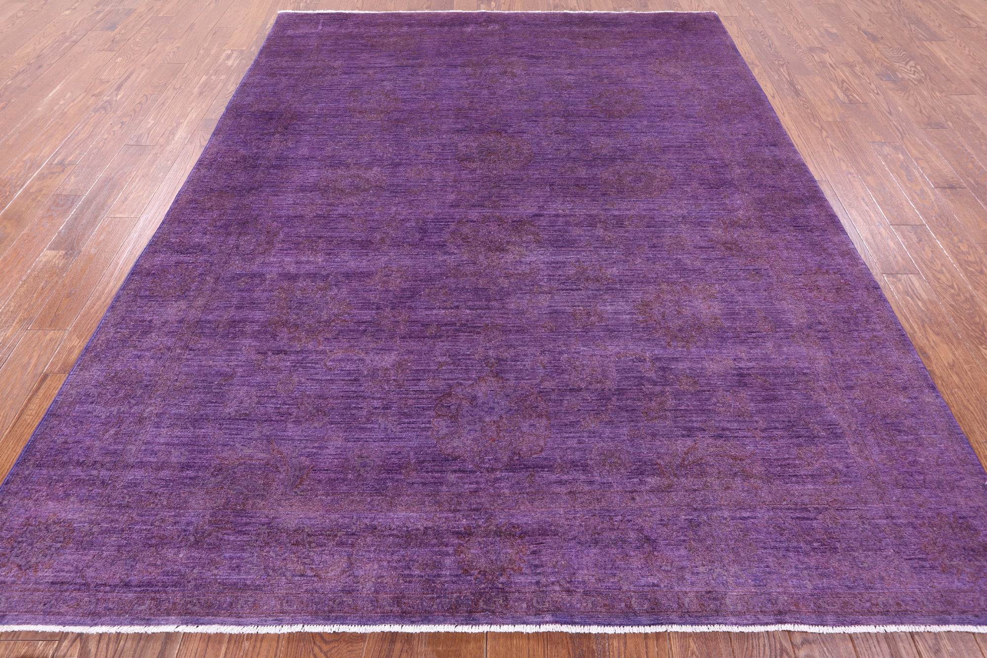 Purple Persian Tabriz Hand Knotted Wool Rug - 7' 11" X 9' 10" - Golden Nile
