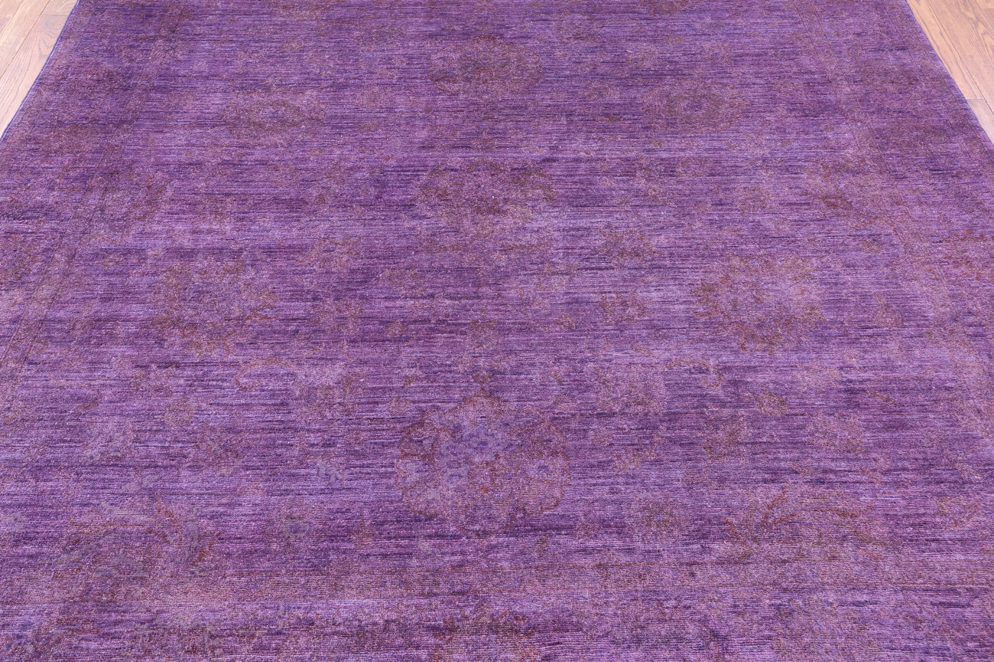Purple Persian Tabriz Hand Knotted Wool Rug - 7' 11" X 9' 10" - Golden Nile