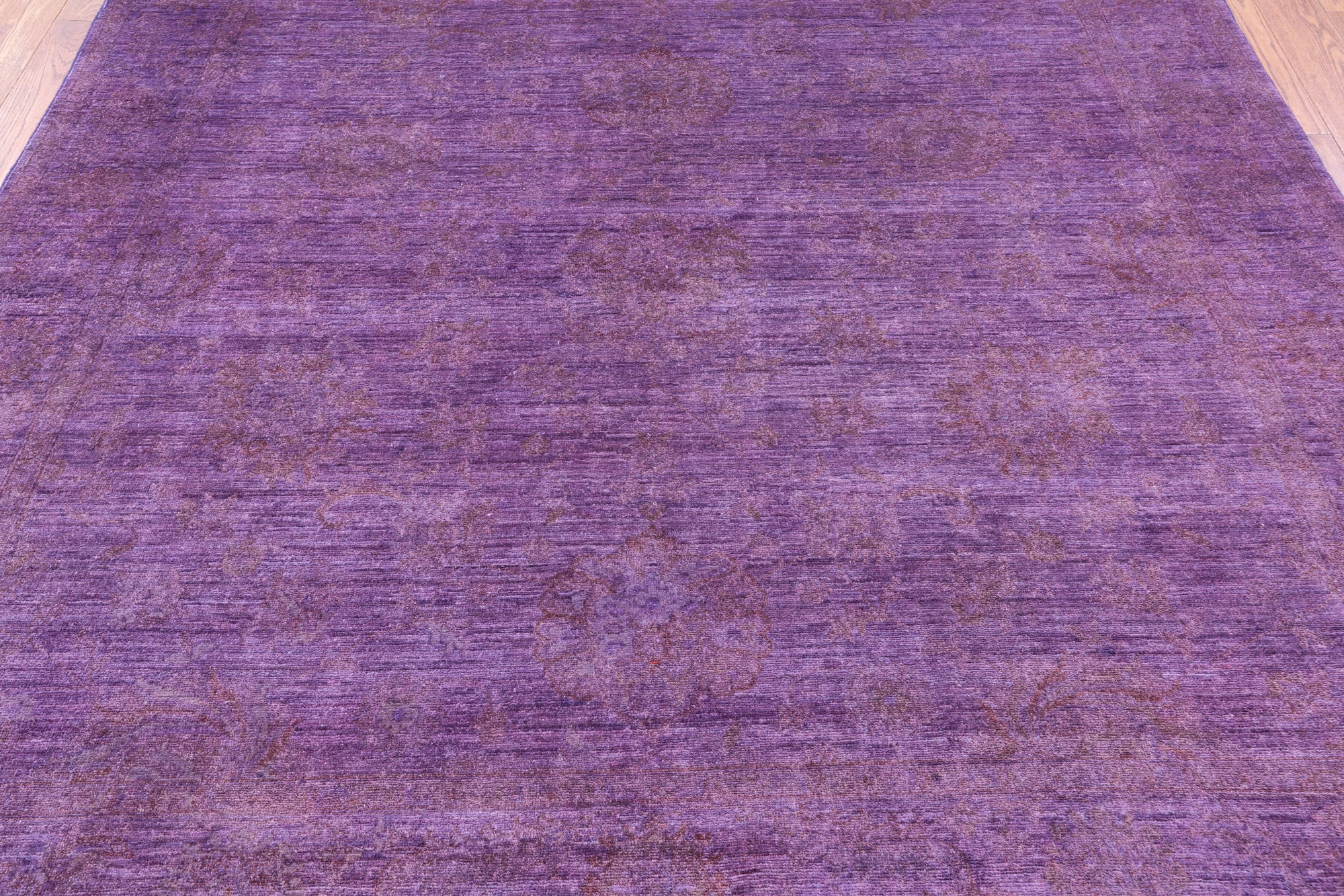 Purple Persian Tabriz Hand Knotted Wool Rug - 7' 11" X 9' 10" - Golden Nile