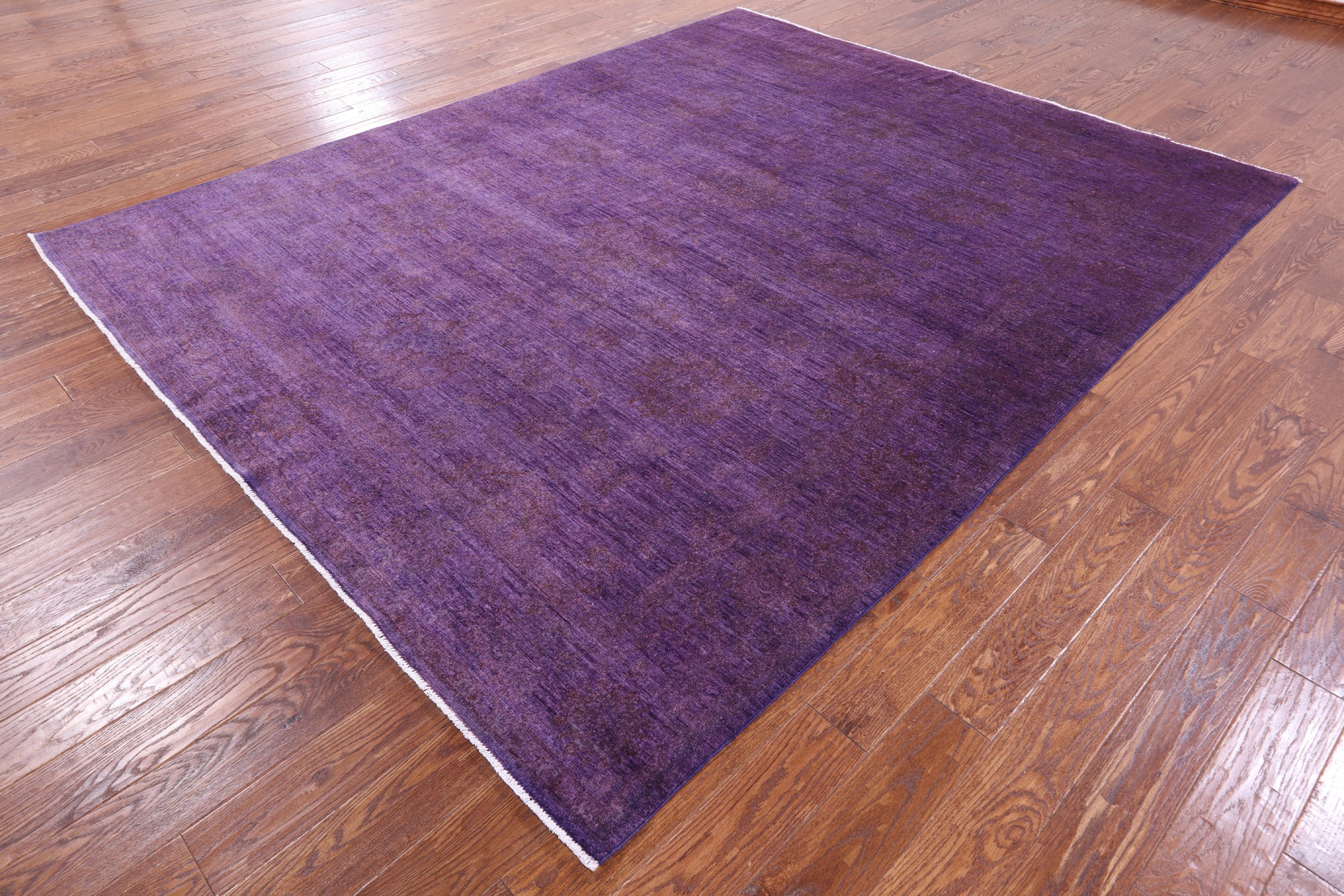 Purple Persian Tabriz Hand Knotted Wool Rug - 7' 11" X 9' 10" - Golden Nile