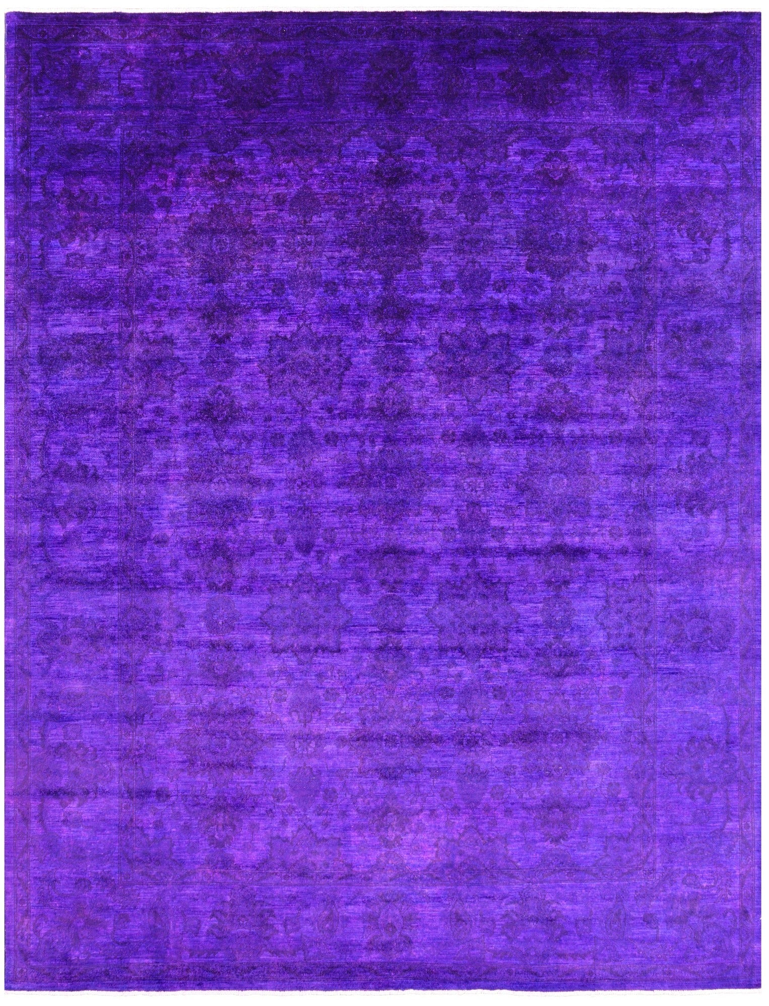 Purple Persian Tabriz Handmade Wool Rug - 9' 2" X 11' 10" - Golden Nile