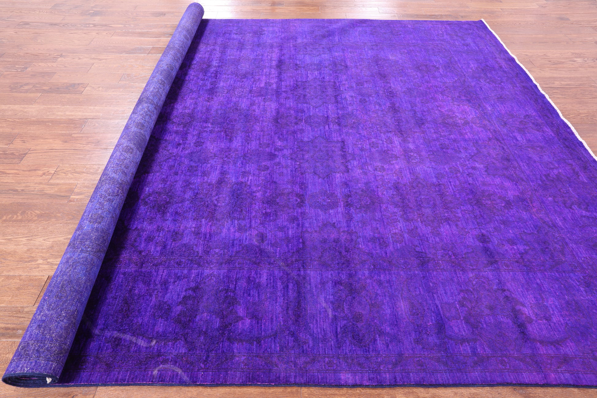Purple Persian Tabriz Handmade Wool Rug - 9' 2" X 11' 10" - Golden Nile