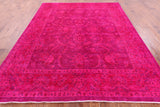 Pink Persian Tabriz Hand Knotted Wool Rug - 8' 0" X 9' 10" - Golden Nile