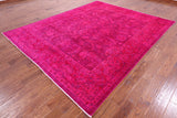 Pink Persian Tabriz Hand Knotted Wool Rug - 8' 0" X 9' 10" - Golden Nile