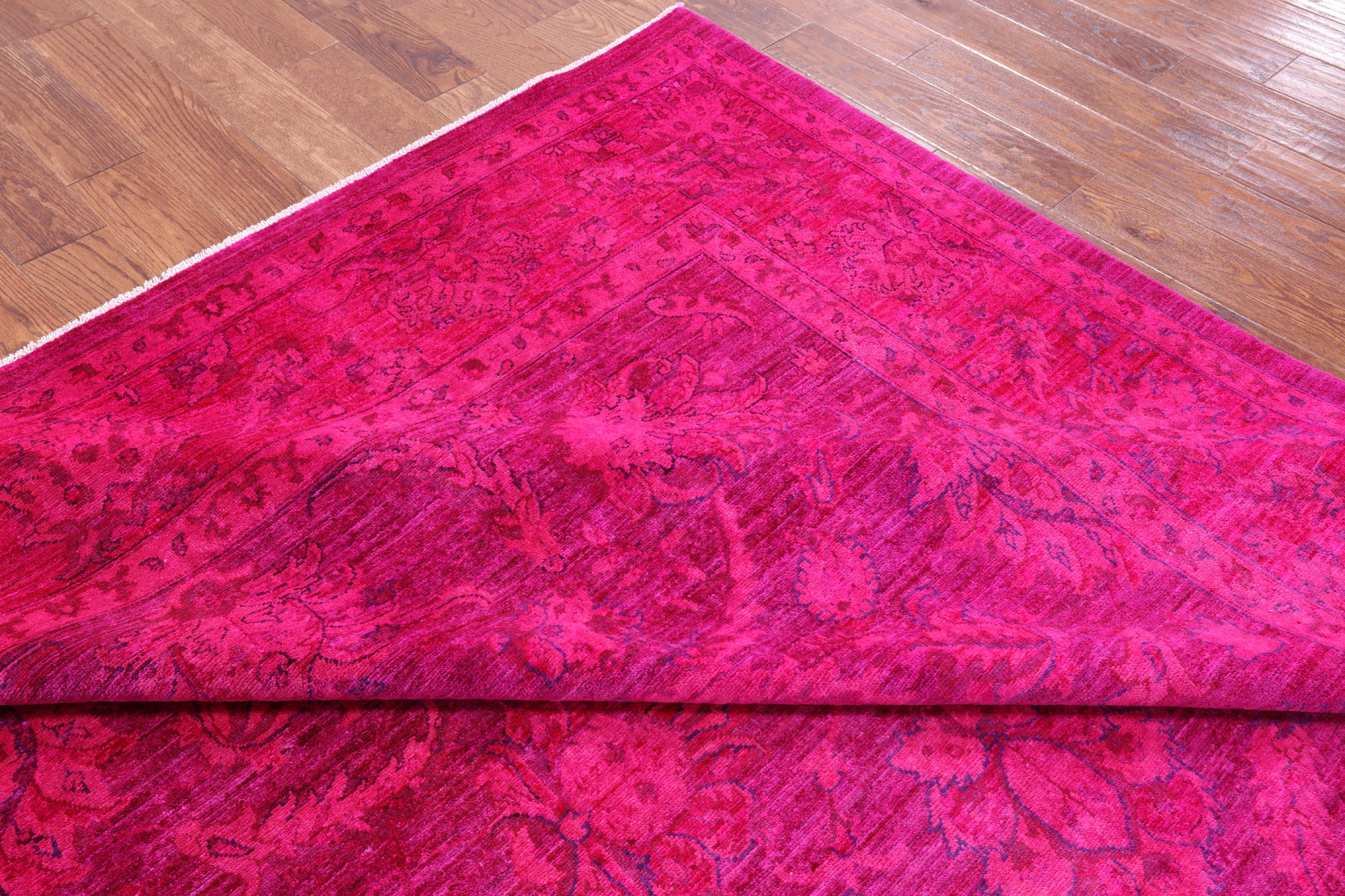 Pink Persian Tabriz Hand Knotted Wool Rug - 8' 0" X 9' 10" - Golden Nile