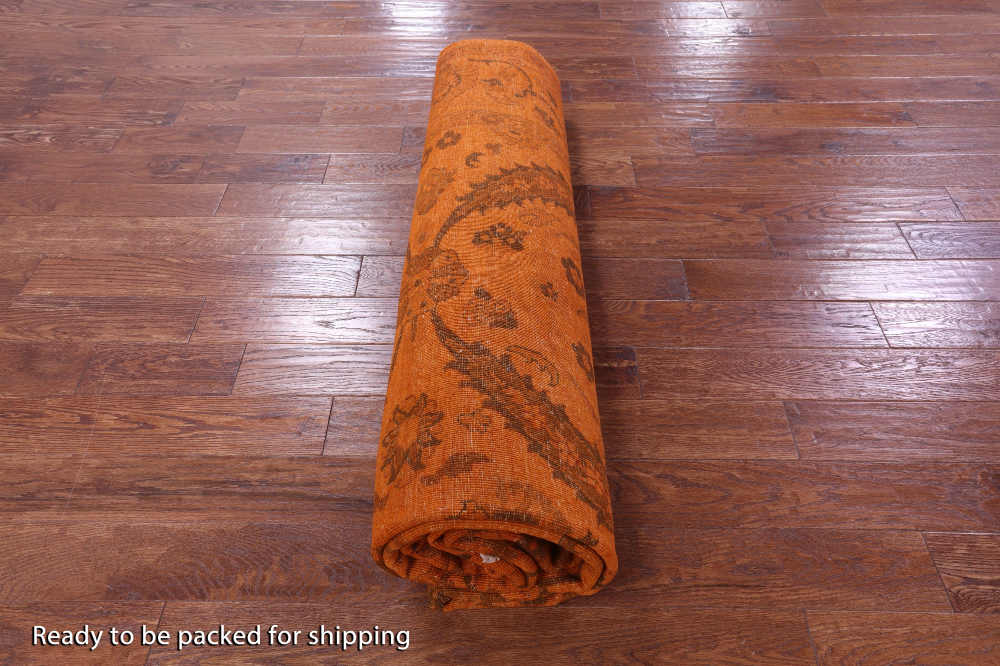 Orange Persian Tabriz Handmade Wool Rug - 8' 9" X 11' 11" - Golden Nile