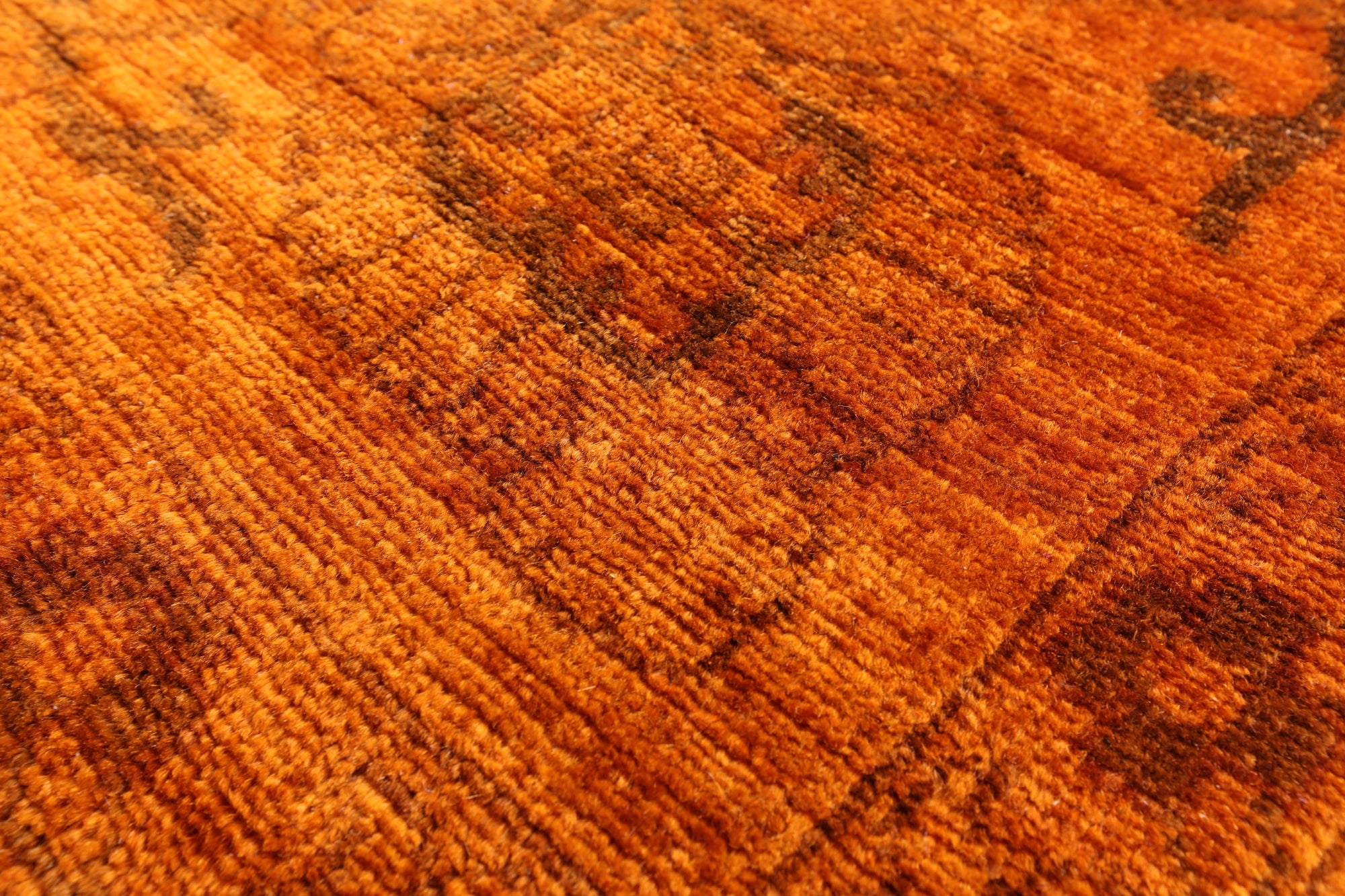 Orange Persian Tabriz Handmade Wool Rug - 8' 9" X 11' 11" - Golden Nile