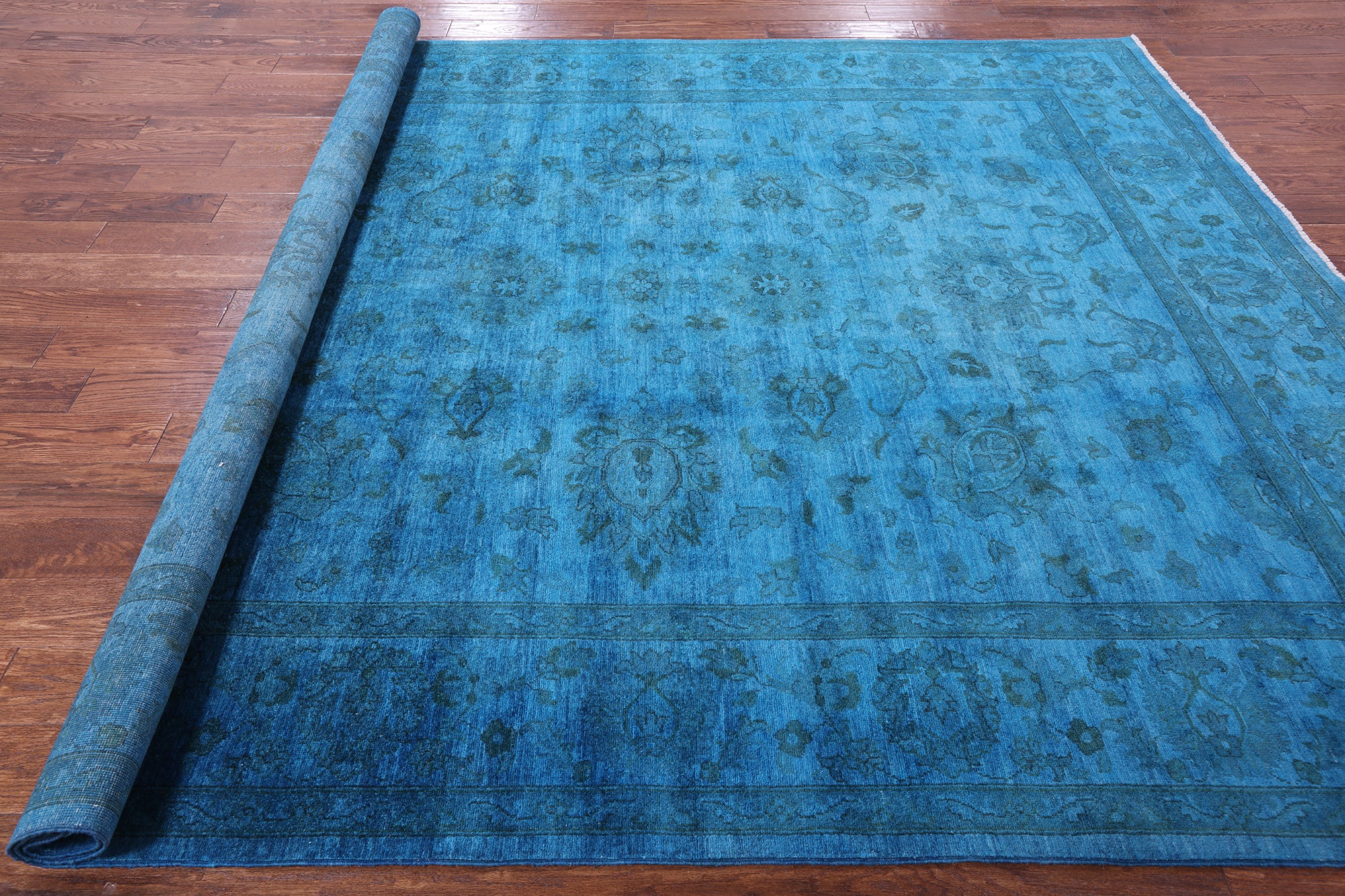 Blue Persian Tabriz Hand Knotted Wool Rug - 8' 2" X 10' 0" - Golden Nile