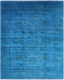 Blue Persian Tabriz Hand Knotted Wool Rug - 8' 2" X 10' 0" - Golden Nile