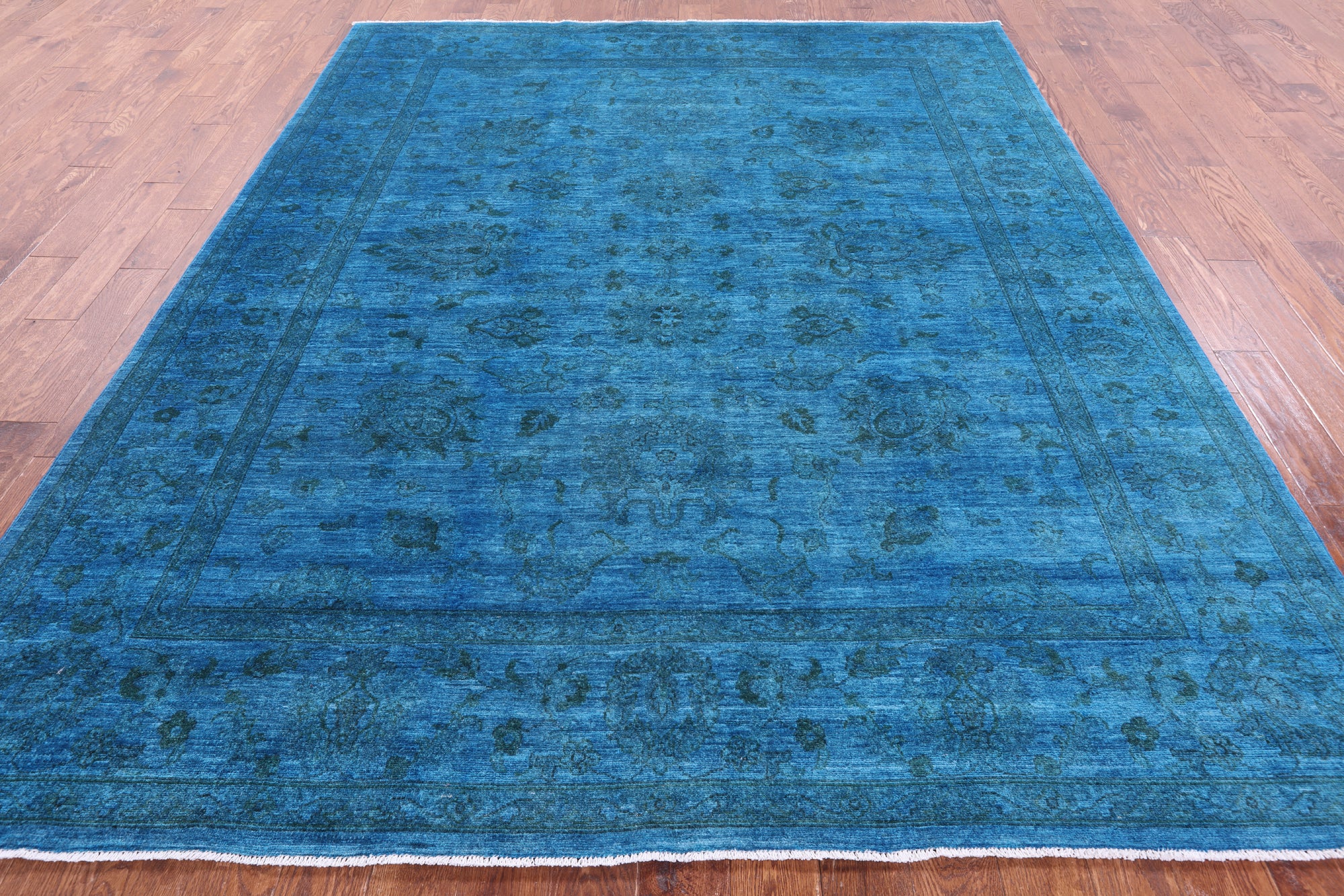 Blue Persian Tabriz Hand Knotted Wool Rug - 8' 2" X 10' 0" - Golden Nile