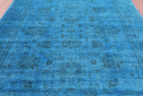 Blue Persian Tabriz Hand Knotted Wool Rug - 8' 2" X 10' 0" - Golden Nile