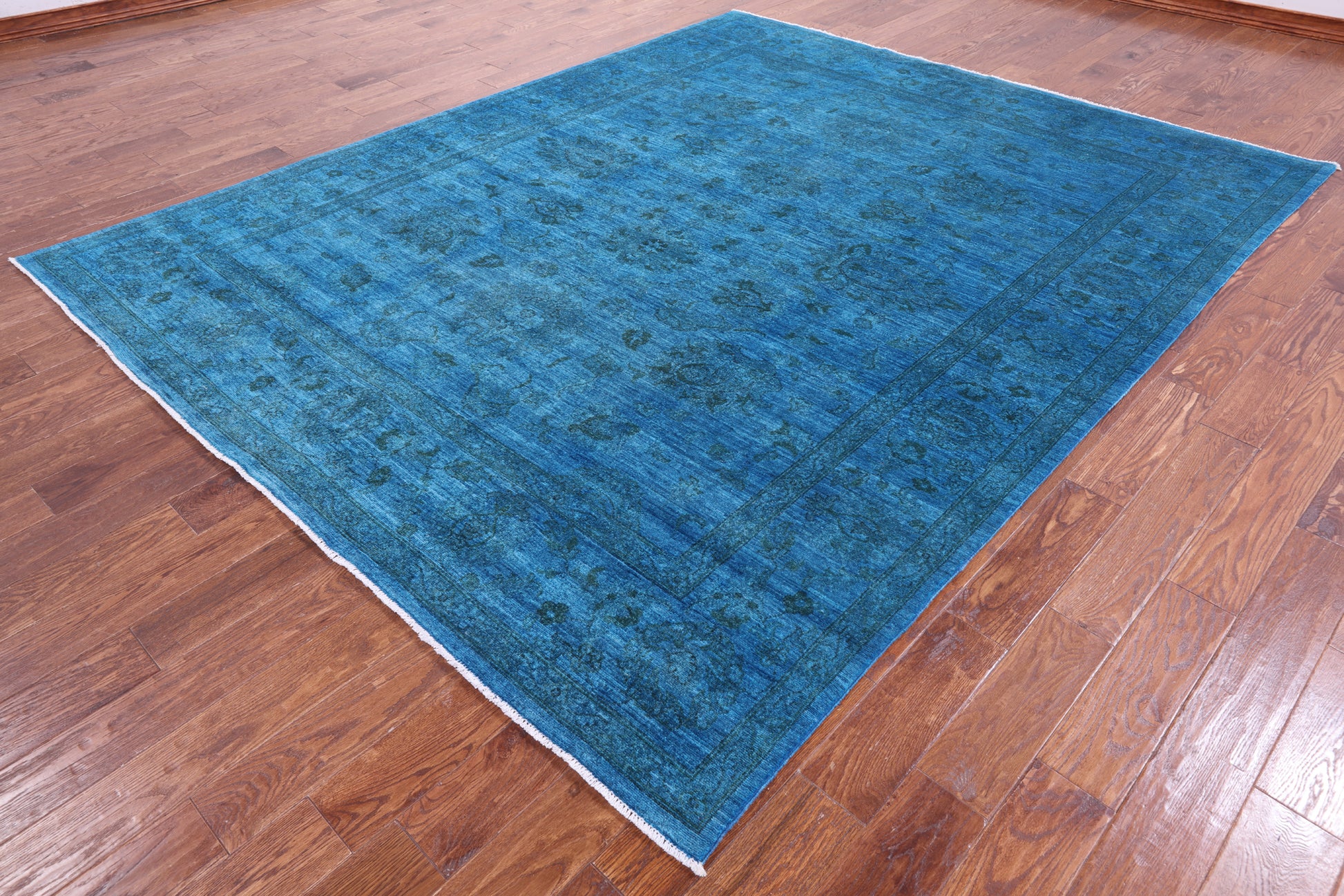 Blue Persian Tabriz Hand Knotted Wool Rug - 8' 2" X 10' 0" - Golden Nile