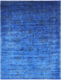 Blue Persian Tabriz Hand Knotted Wool Rug - 9' 1" X 11' 9" - Golden Nile