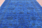 Blue Persian Tabriz Hand Knotted Wool Rug - 9' 1" X 11' 9" - Golden Nile