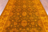 Orange Persian Tabriz Hand Knotted Wool Rug - 6' 6" X 10' 0" - Golden Nile