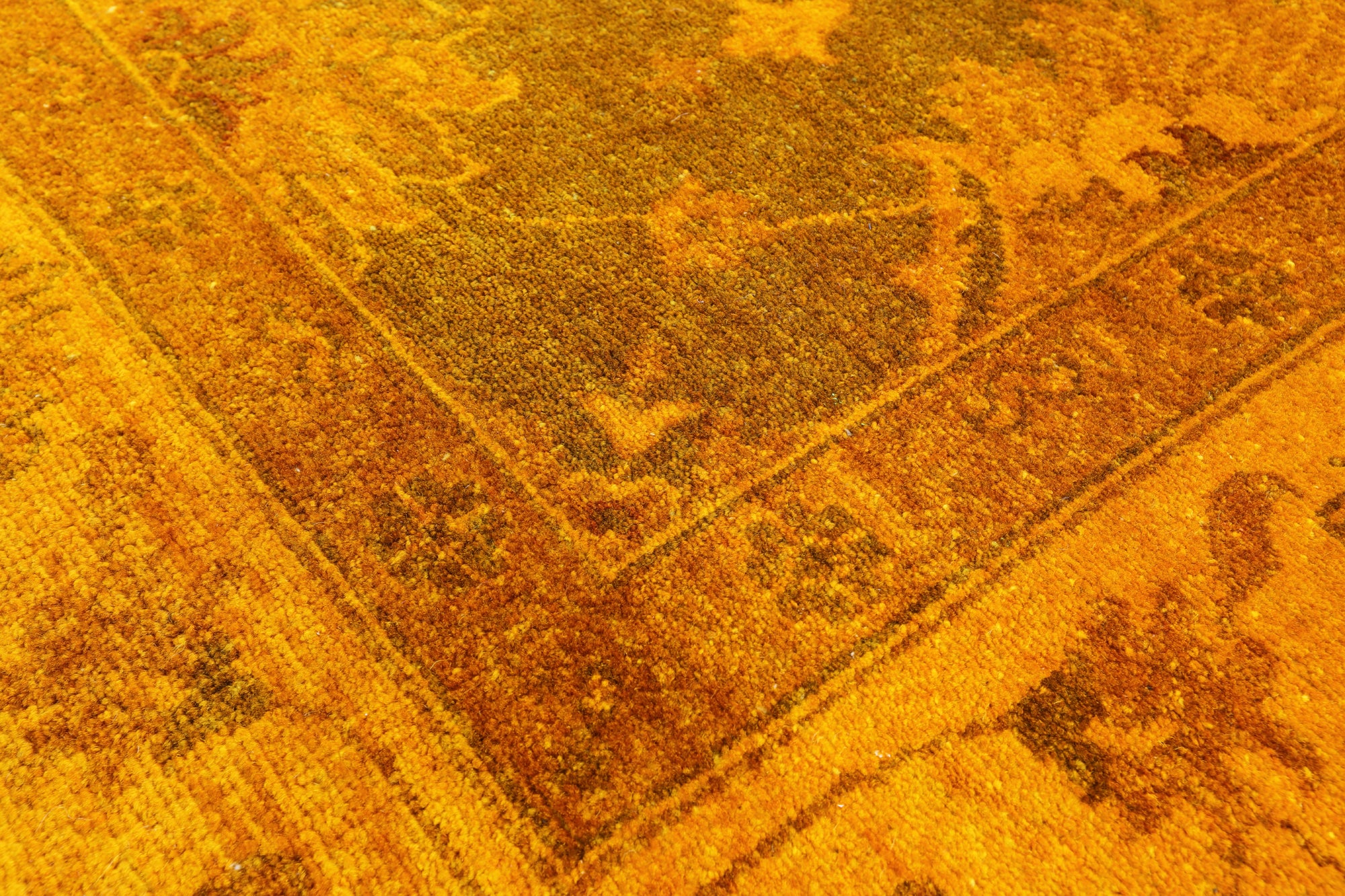 Orange Persian Tabriz Hand Knotted Wool Rug - 6' 6" X 10' 0" - Golden Nile