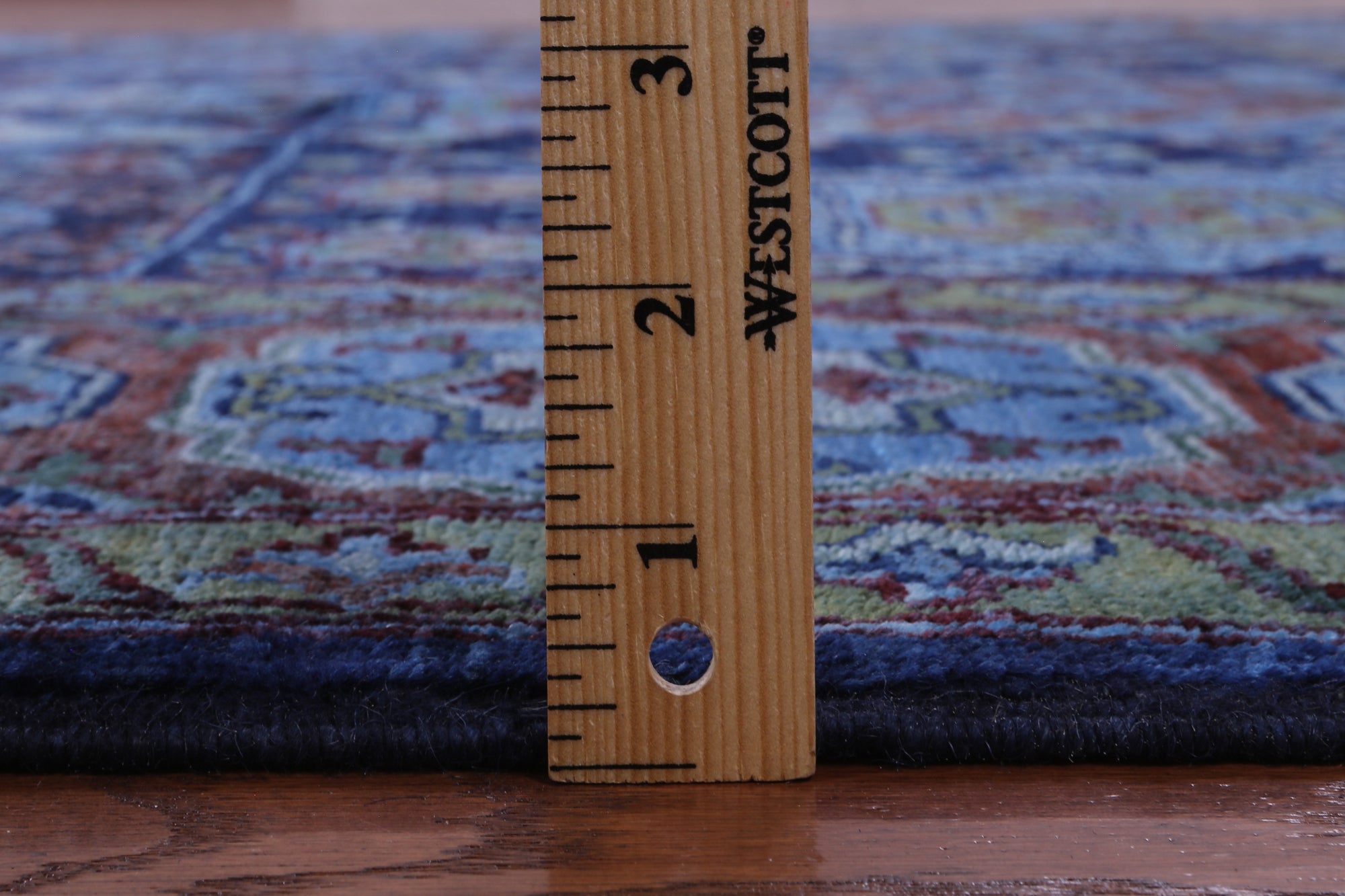 Blue Mamluk Hand Knotted Wool Rug - 6' 5" X 9' 8" - Golden Nile