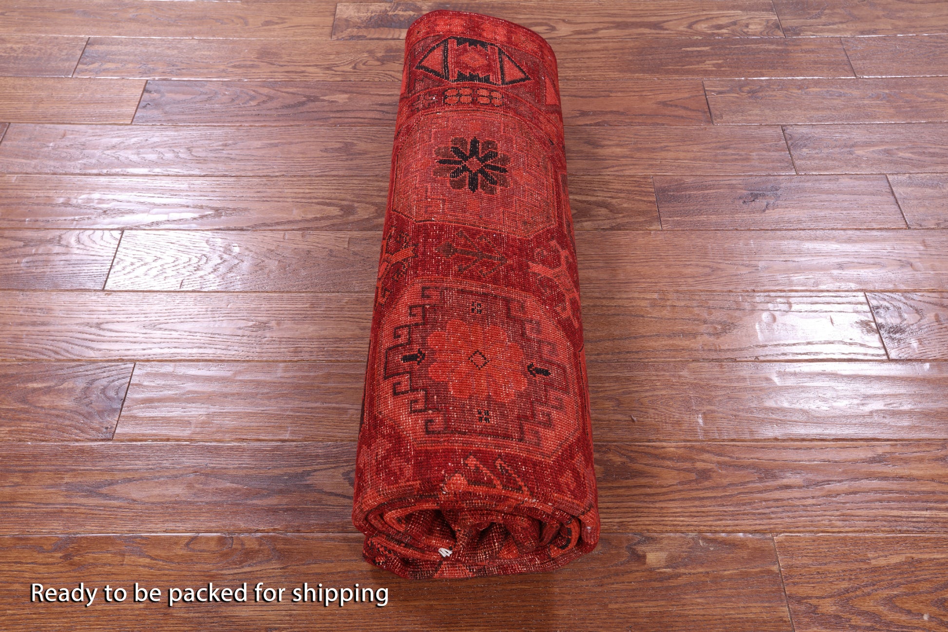 Red Turkmen Ersari Hand Knotted Wool Rug - 5' 9" X 7' 10" - Golden Nile