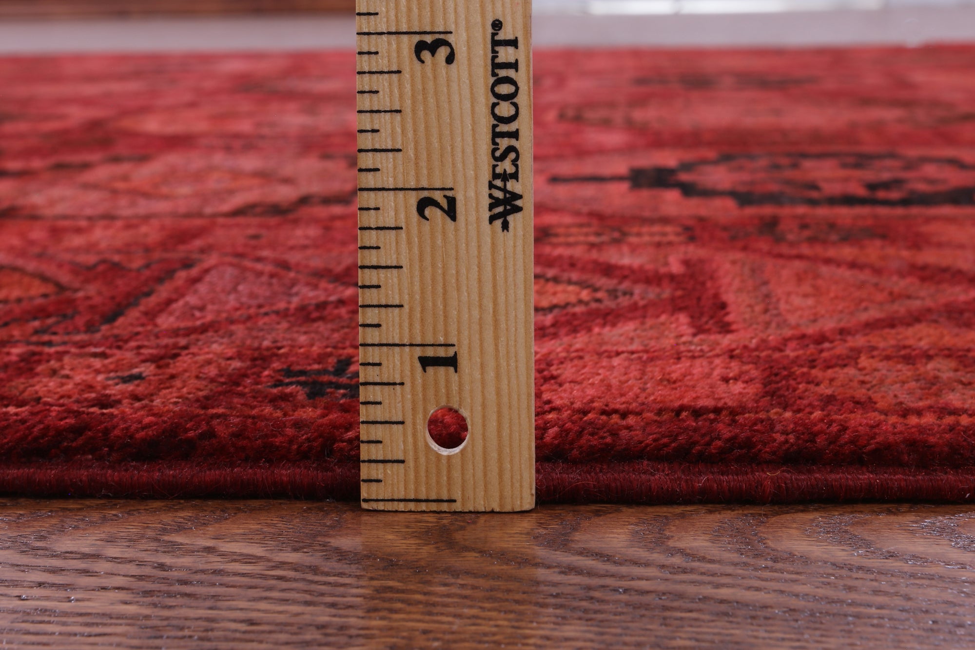Red Turkmen Ersari Hand Knotted Wool Rug - 5' 9" X 7' 10" - Golden Nile