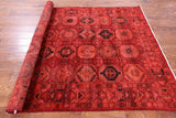 Red Turkmen Ersari Hand Knotted Wool Rug - 5' 9" X 7' 10" - Golden Nile