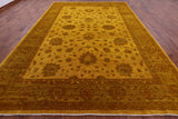 Gold Persian Tabriz Hand Knotted Wool Rug - 9' 10" X 13' 9" - Golden Nile