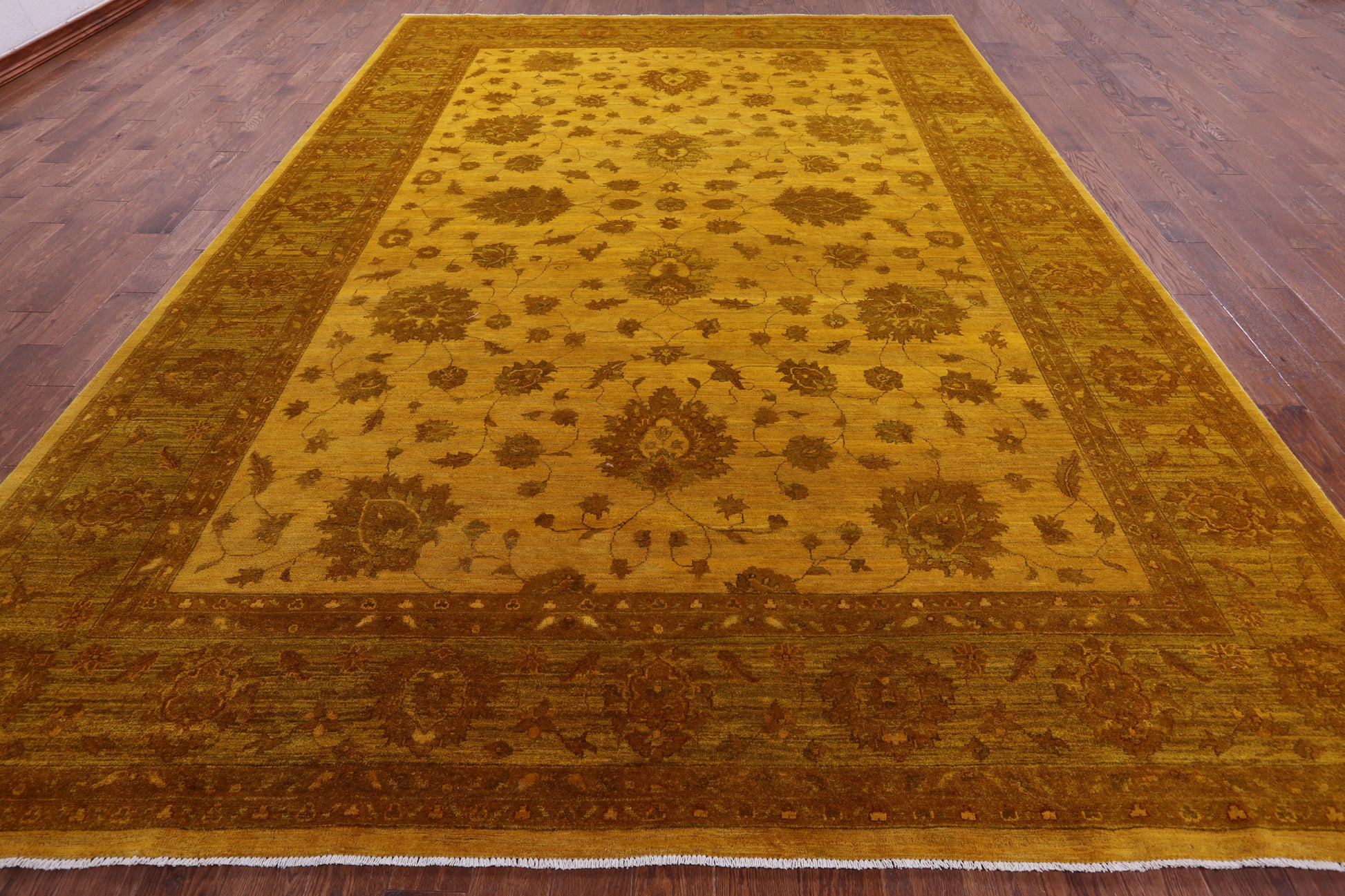Gold Persian Tabriz Hand Knotted Wool Rug - 9' 10" X 13' 9" - Golden Nile