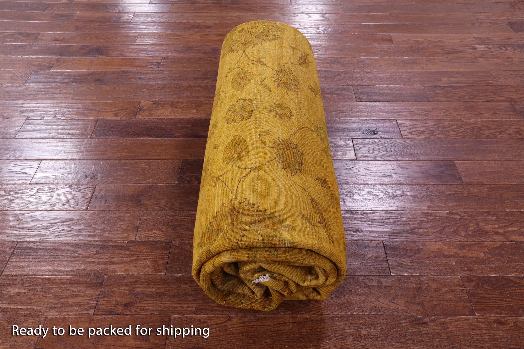 Gold Persian Tabriz Hand Knotted Wool Rug - 9' 10" X 13' 9" - Golden Nile