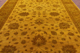 Gold Persian Tabriz Hand Knotted Wool Rug - 9' 10" X 13' 9" - Golden Nile