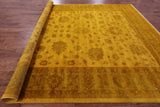 Gold Persian Tabriz Hand Knotted Wool Rug - 9' 10" X 13' 9" - Golden Nile