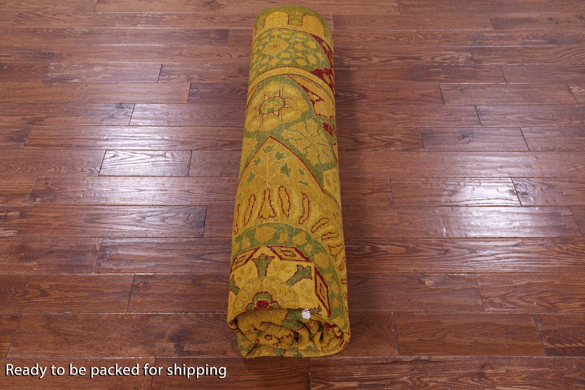 Gold Geometric Persian Mamluk Handmade Wool Rug - 8' 10" X 12' 0" - Golden Nile